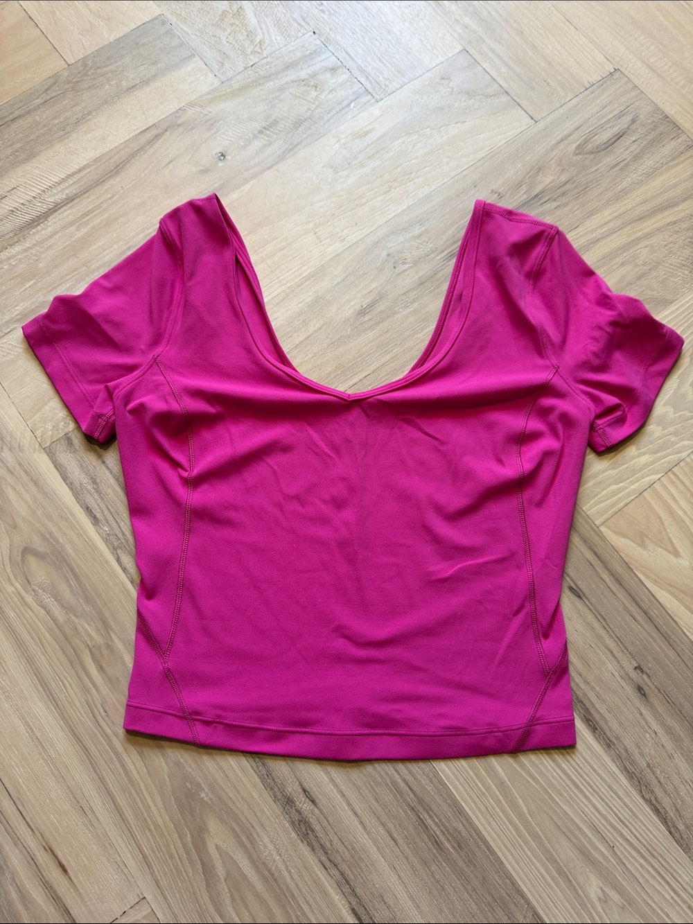 lululemon athletica Scoop Neck Crop Top - Fuchsia Pink